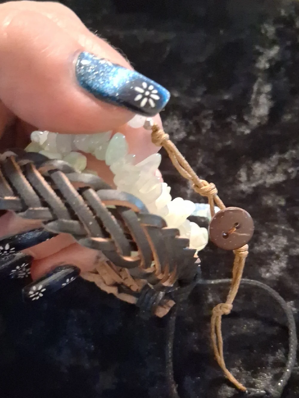 Handcrafted Green and Opal Beaded Adjustable & Expandable